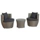 Alaterre Furniture Bistro 3-pc Outdoor Conversation Set with 2 Round Chairs and 18 in. H Glass Top Table