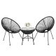 All Weather Black 3-pc. Wicker Round Table Outdoor Bistro Set