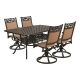 LAUREL CANYON Classic Dark Brown 5-Piece Cast Aluminum Rectangle Outdoor Dining Set w/ Table and Swivel Dining Chairs