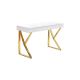47 in. Rectangular White Modern Computer Desk, Gold