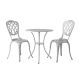BALKENE HOME Palisade White 3-pc Cast Aluminum Round Outdoor Bistro Set
