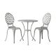 BALKENE HOME Vashon White 3-pc Cast Aluminum Round Outdoor Bistro Set