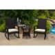 Tortuga Outdoor Bayview Pecan 3-pc Wicker Outdoor Rocking Chair Set with Tan Cushion