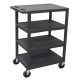 Luxor - BC 24-in. 4-Shelf utility Cart in Black