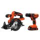 BLACK+DECKER 20-Volt MAX Lithium-Ion Cordless Drill/Driver and Circular Saw Combo Kit (2-Tool) with Battery 1.5Ah and Charger