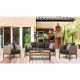 Hanover Blake 4-Piece Wicker Patio Conversation Deep Seating Set with Black Cushions, All-Weather, Wood Accents