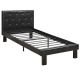 Benjara Black Faux Leather Upholstered Full Size Bed with Tufted Headboard