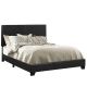Benjara Black Queen Size Leather Upholstered Platform Bed