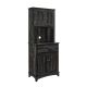 Home Source Industries Home Source Espresso Microwave Stand w/ Top and Bottom Cabinets
