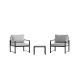 Brookside Meg 3-pc Metal Patio Conversation Set with Light Gray Cushions