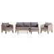 Brookside Chloe Greige 4-Piece Wicker Patio Sectional Seating Set with Gray Cushions