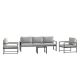 Brookside Meg 4-pc Outdoor Metal Sofa Set Patio Conversation Seating Set with Light Gray Cushions