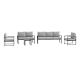 Brookside MegÂ 5-pcÂ Outdoor Metal Seating Set with Light Gray Cushions