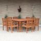 Amazonia Livorno 9 pc Square Eucalyptus Wood Patio Dining Set