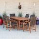 Amazonia Bahamas 7-pc Eucalyptus Extendable Oval Patio Dining Set with Brown Sling Seat