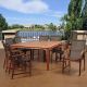 Amazonia Bahamas 9-pc Eucalyptus Square Patio Dining Set with Brown Sling Seat
