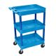 H Wilson 18 inch x 24 inch 3-Tub Shelf Utility Cart, Blue