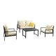 4-Pieces Aluminum Outdoor Sofa Sectional Set with Beige Cushions
