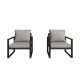 2-Piece Metal Outdoor Sectional with Gray Cushions BYY516-7