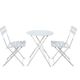 3-Piece Metal Outdoor Bistro Set in White