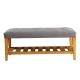 Benjara - Gray and Oak Wooden Bench