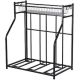 BirdRock Home 35.63 in. L x 21.5 in. W Black 3-Bike Stand Rack with Storage