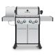 Broil King Baron S 490 Pro IR 4-Burner Natural Gas Grill in Stainless Steel with Infrared Side Burner and Rear Rotisserie Burner