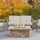 Real Flame Sedona 38inch x 19 in Square Fiber-Concrete Propane Fire Pit in Buff w/ Natural Gas Conversion Kit