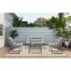 4-Piece Classic Rattan Patio Conversation Sofa Set CushionGuard in Grey Cushions Outdoor Garden Patio Furniture
