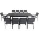 Hanover Cameron 11 pc Aluminum Outdoor Dining Set w/ 10 Sling Dining Chairs and an Expandable Table