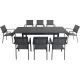 Hanover Cameron 9 pc Aluminum Outdoor Dining Set w/ 8 Sling Dining Chairs and an Expandable Table