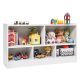Costway 24-in. White Kids 2-Shelf Bookcase 5-Cube Wood Toy Storage Cabinet Organizer
