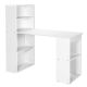 Costway 48-in. Rectangular White Wood Computer Desk Writing Workstation Office w/6-Tier Storage Shelves