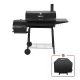 Royal Gourmet Charcoal Grill w/ Offset Smoker and Side Table in Black plus a Cover