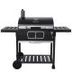 Royal Gourmet Charcoal Grill w/ 2 Side Tables in Black