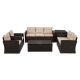 Boyel Living 6-Piece Wicker Outdoor Patio Conversation Furniture Set in Beige