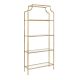 CROSLEY 80inch Gold/Clear Metal 4-shelf Etagere Bookcase w/ Open Back