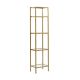 CROSLEY 73inch Gold/Clear Metal 4-shelf Etagere Bookcase w/ Open Back