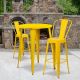 Carnegy Avenue Yellow 3-pc Metal Round Outdoor Bistro Set