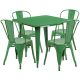 Carnegy Avenue Green 5-pc Metal Square Outdoor Bistro Set