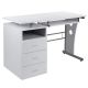 Carnegy Avenue 47.25 in. White Rectangular 3 -Drawer Computer Desk with Keyboard Tray