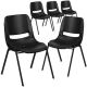 Carnegy Avenue Black Plastic/Black Frame Plastic Stack Chairs (Set of 5) CGA-RUT-157994-BL-HD