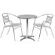 Carnegy Avenue 3-pc Metal Round Outdoor Bistro Set in Aluminum
