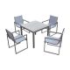 Carnegy Avenue Gray 5 pc Metal Square Outdoor Bistro Set