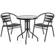 Carnegy Avenue Clear/Black 3-pc Glass Round Outdoor Bistro Set