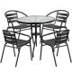 Carnegy Avenue 5-pc Glass Round Outdoor Bistro Set in Clear/Black