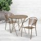 Carnegy Avenue Gold 3-pc Metal Round Outdoor Bistro Set