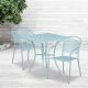 Carnegy Avenue Blue 3-pc Metal Square Outdoor Bistro Set