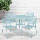 Carnegy Avenue Blue 5-pc Metal Square Outdoor Bistro Set