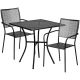 Carnegy Avenue 3-pc Metal Square Outdoor Bistro Set in Black